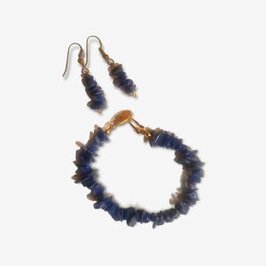Blue Lapis Lazuli bracelet and earrings set